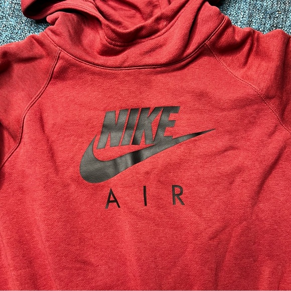 Nike Sportswear Air Hoodie Logo Strip in Maroon - Picture 3 of 8